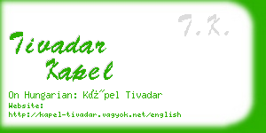 tivadar kapel business card